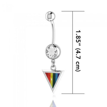 Rainbow Triangle belly button Silver body jewelry BJ024 - Jewelry